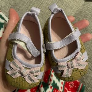 Baby girl shoes mustard lilac silver and pink